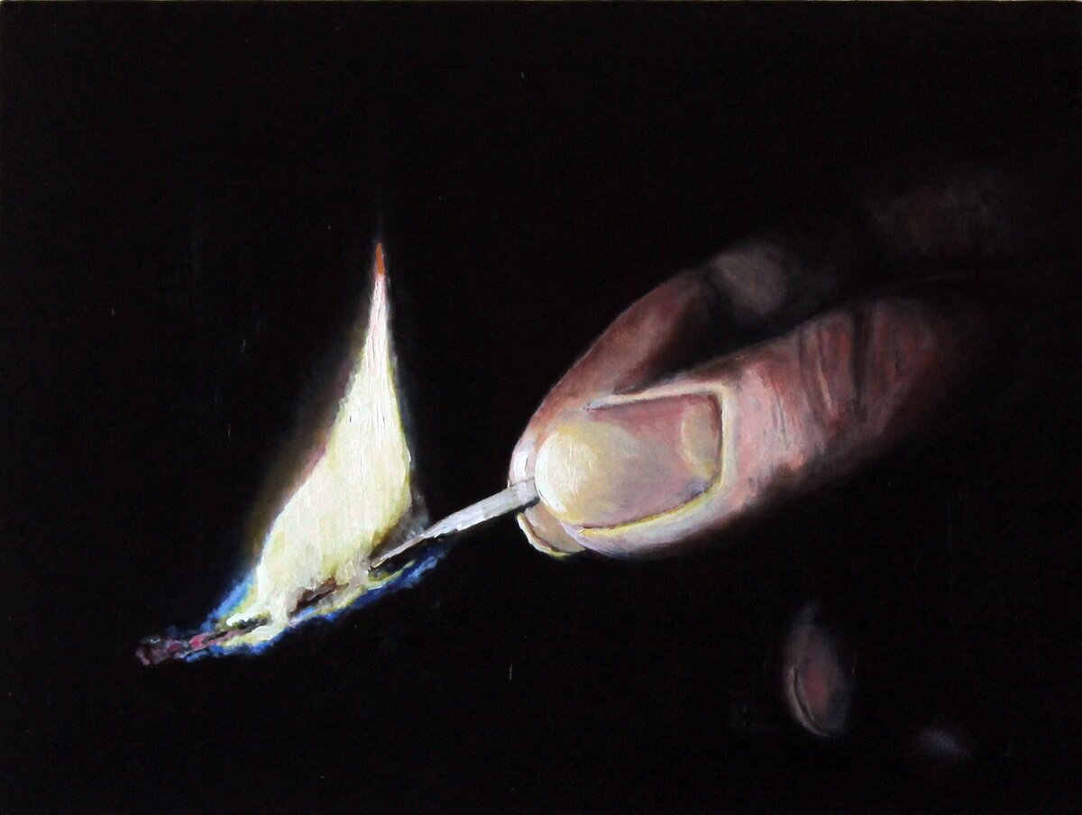 Match, canvas, oil, 2021