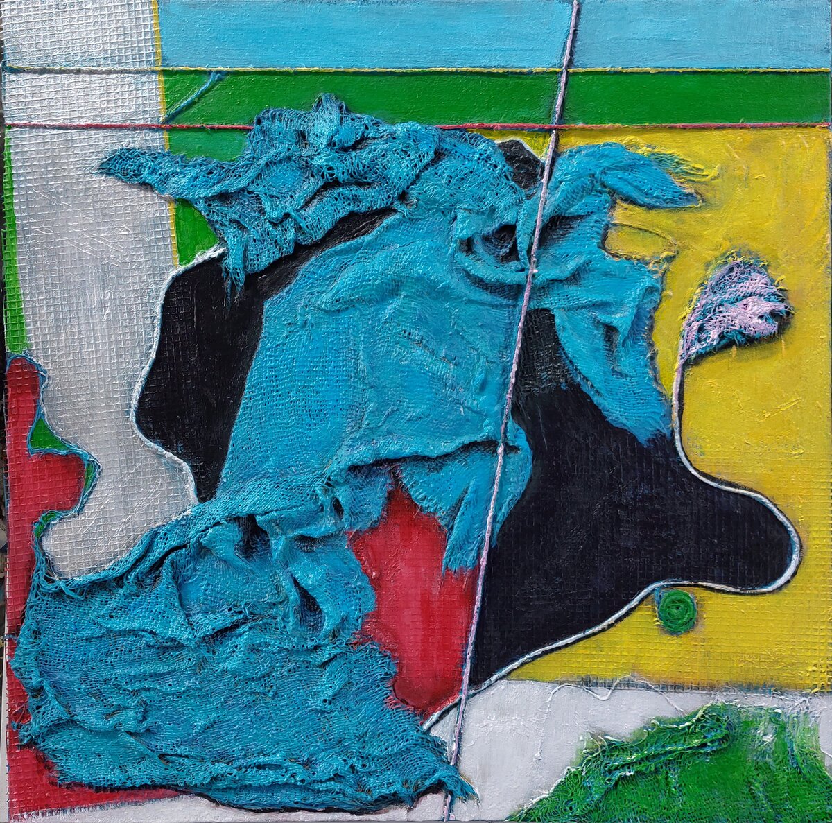 DEATH IS CHASING THE FLOWER, canvas, original technique, 2023
