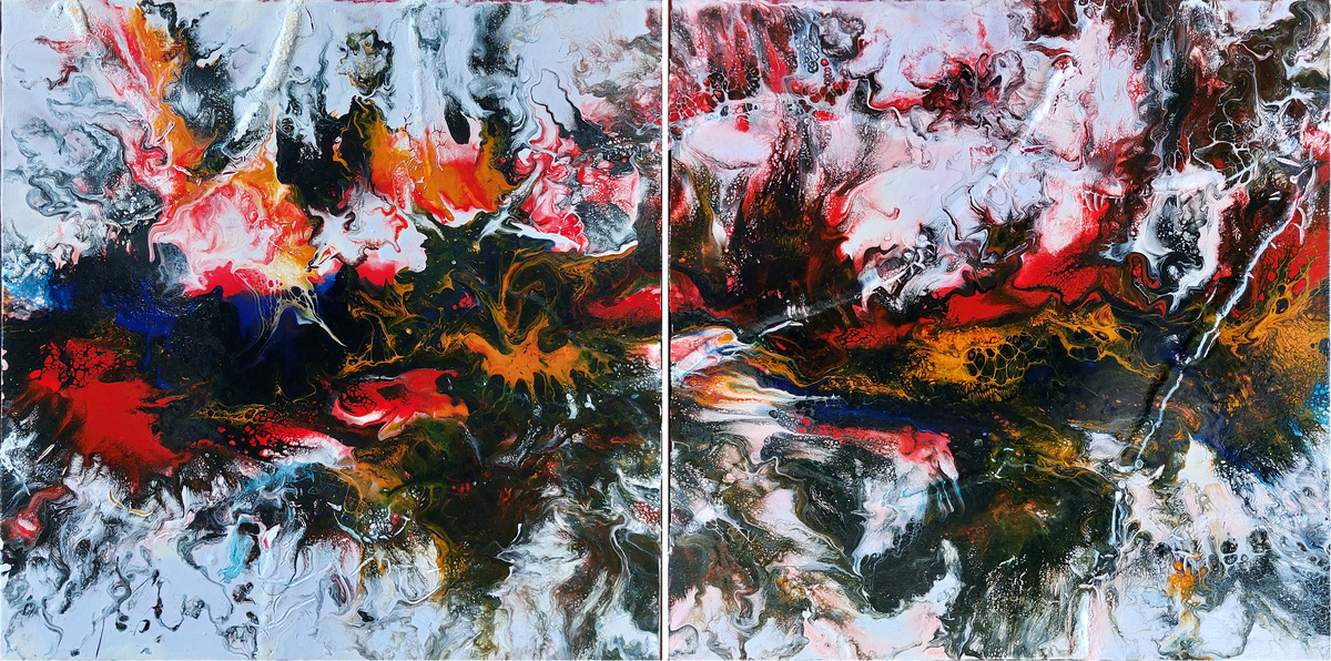 Scar, diptych, canvas, original technique, 2024