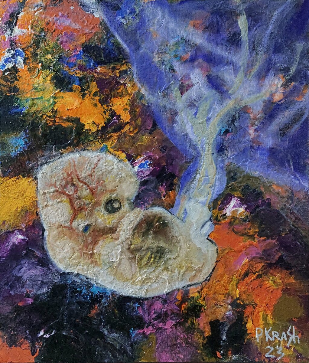 Child, canvas, original technique, oil, 2024